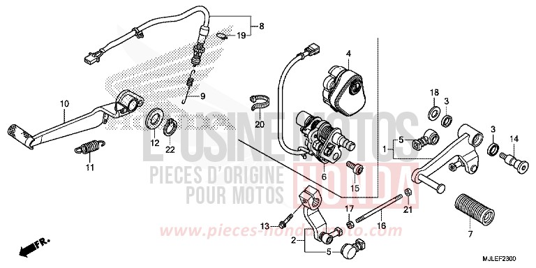 PEDAL for NC700S Dual Cluth ABS MAT PEARL GLARE WHITE (NHB54) from 2014
